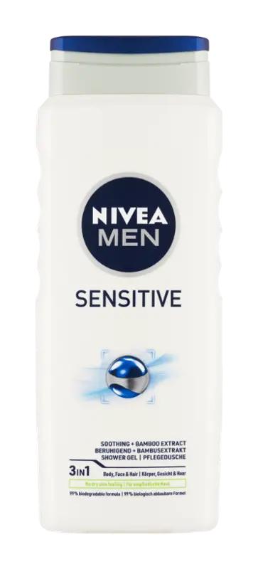 NIVEA Men Sprchový gel pro muže 3v1 Sensitive, 500 ml