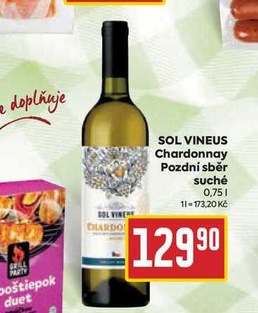 SOL VINEUS Chardonnay Pozdní sběr suché 0,75l