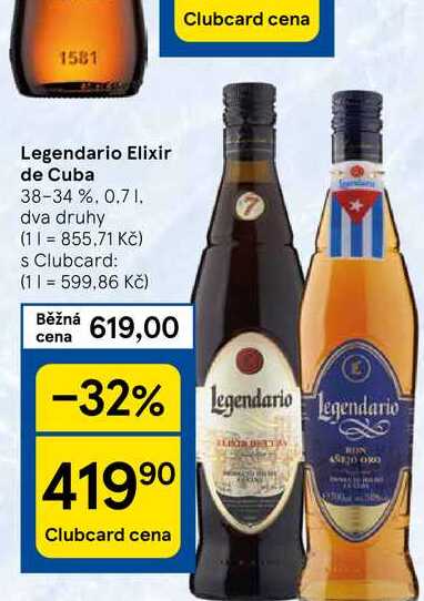 Legendario Elixir de Cuba 38-34 %, 0.7 l