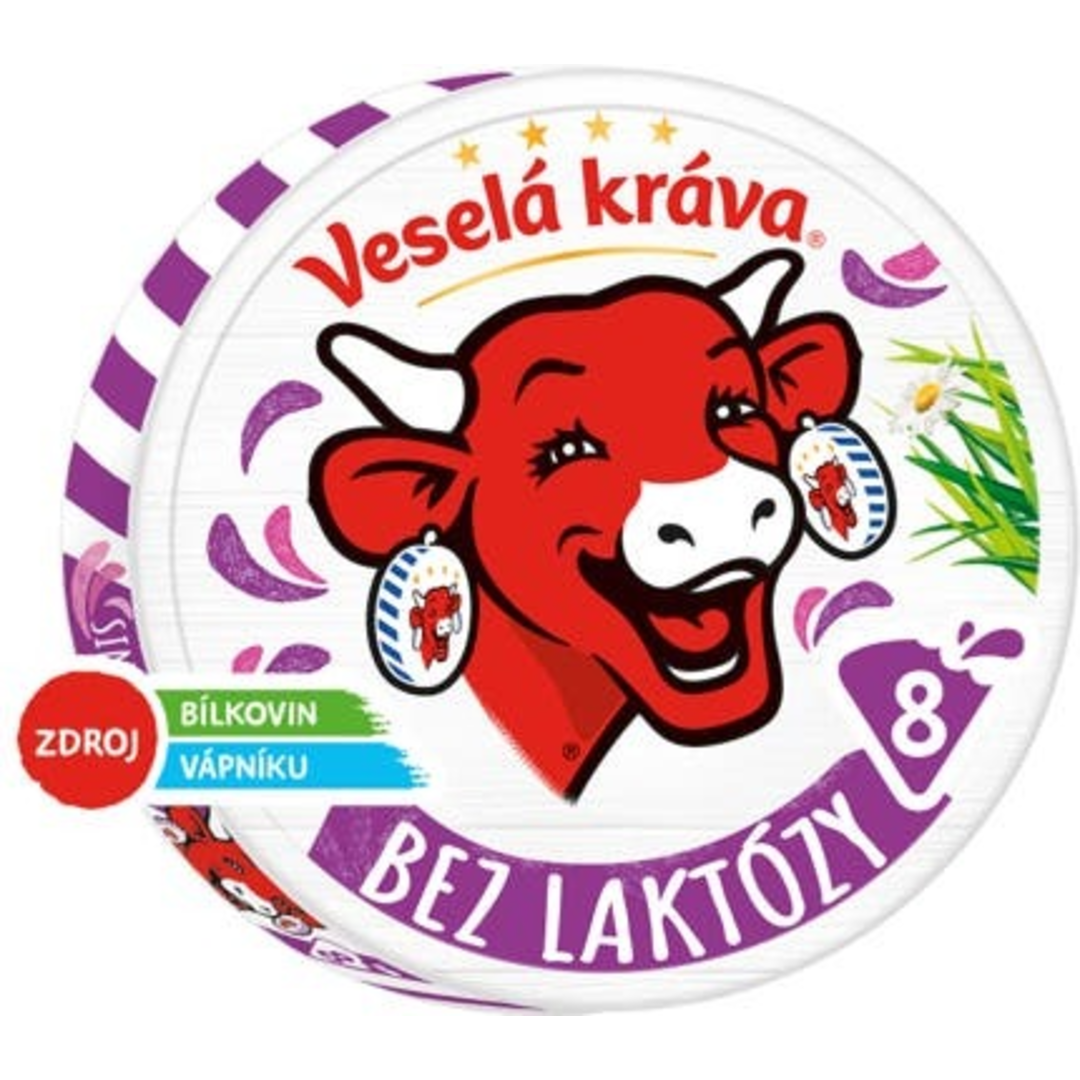 Veselá Kráva Bez laktózy Tavený sýr (8 ks)