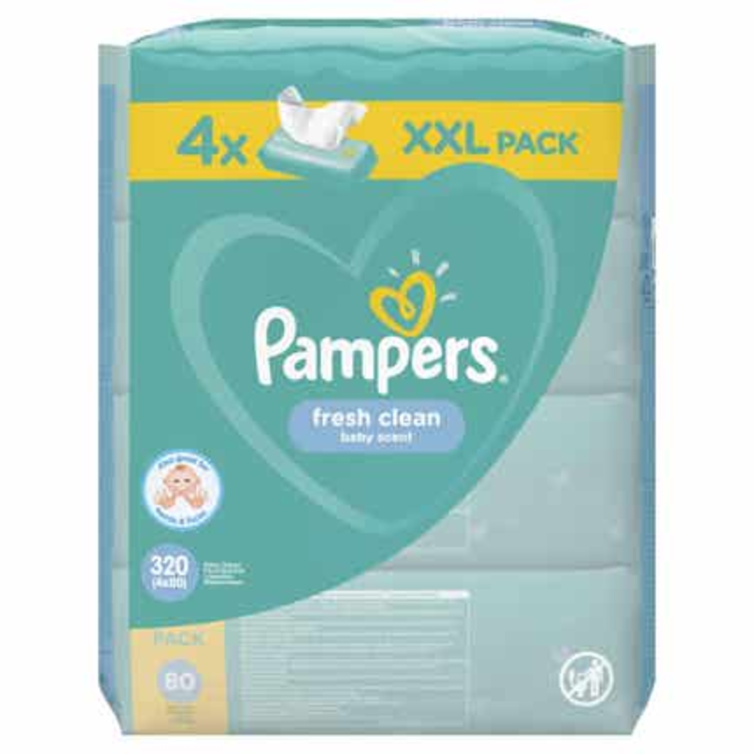 Pampers Wipes Fresh Clean XXL 4x80ks