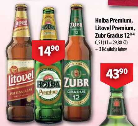 Litovel Premium, Zubr Gradus 12, 0,5 l