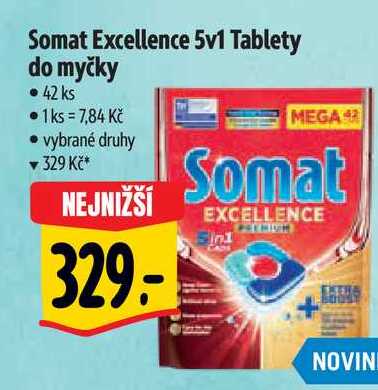 Somat Excellence 5v1 Tablety do myčky • 42 ks 