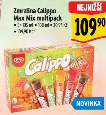 Zmrzlina Calippo Max Mix multipack, 5x 105 ml