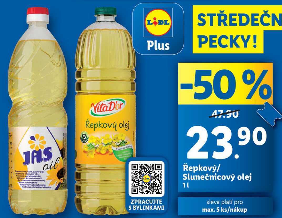 Řepkový/Slunečnicový olej, 1 l