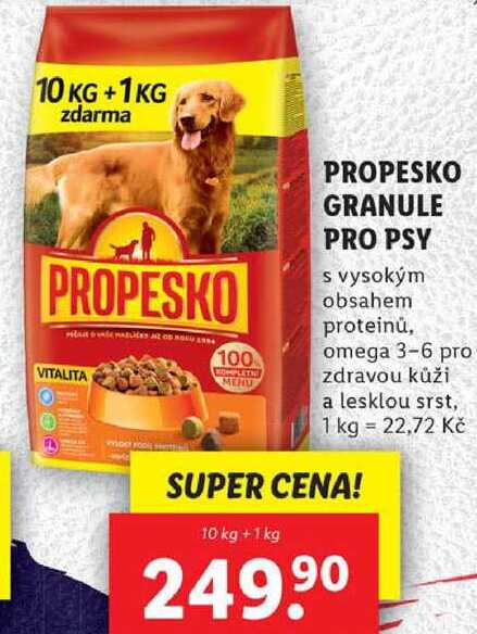 PROPESKO GRANULE PRO PSY, 10 kg +1 kg 