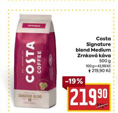 Costa Signature blend Medium Zrnková káva 500 g