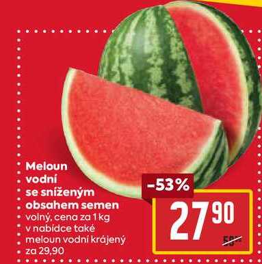 Meloun vodní se sníženým obsahem semen volný, cena za 1 kg