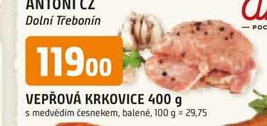 VEPŘOVÁ KRKOVICE 400 g s medvědim česnekem, balené