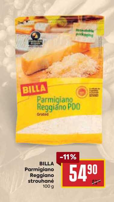 BILLA Parmigiano Reggiano strouhané 100 g 