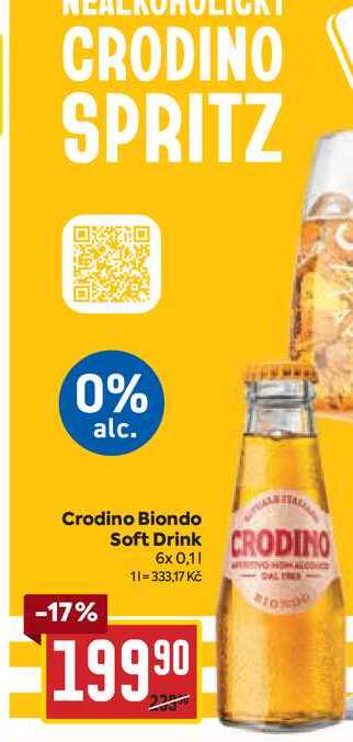 Crodino Biondo Soft Drink 6x 0,1l 