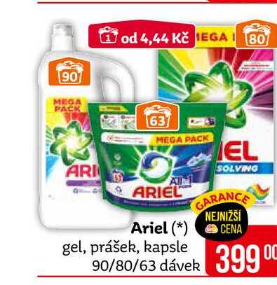 Ariel gelové kapsle 63 dávek, vybrané druhy