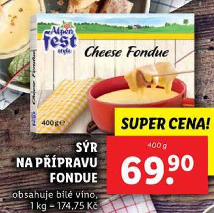 SÝR NA PŘÍPRAVU FONDUE, 400 g