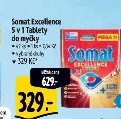  Somat Excellence 5 v 1 Tablety do myčky • 42 ks  
