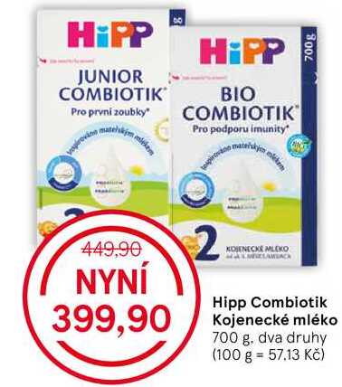 Hipp Combiotik Kojenecké mléko, 700 g. dva druhy 