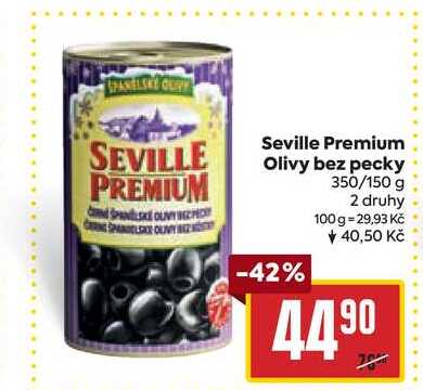 Seville Premium Olivy bez pecky 350/150 g