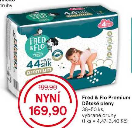 Fred & Flo Premium Dětské pleny, 38-50 ks