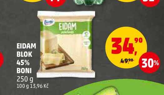EIDAM BLOK 45% BONI, 250 g 