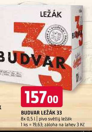 Budweiser Budvar B:Original Pivo světlý ležák 8 x 0,5l