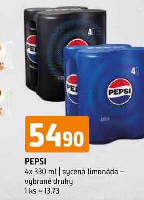 Pepsi 4x 330 ml sycená limonáda vybrané druhy 