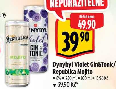 Dynybyl Violet Gin&Tonic/Republica Mojito, 250 ml