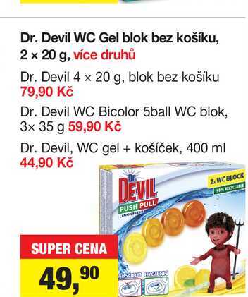 Dr. Devil WC Bicolor 5ball WC blok, 3x 35 g 