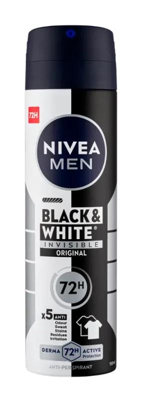 NIVEA Men Antiperspirant sprej pro muže Black & White Invisible Original, 150 ml