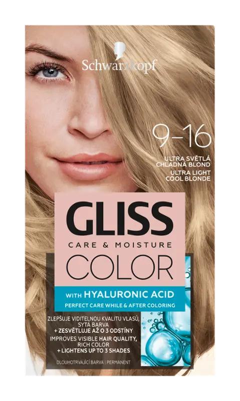 Gliss Color Barva na vlasy 9-16 ultra světlá chladná blond, 1 ks