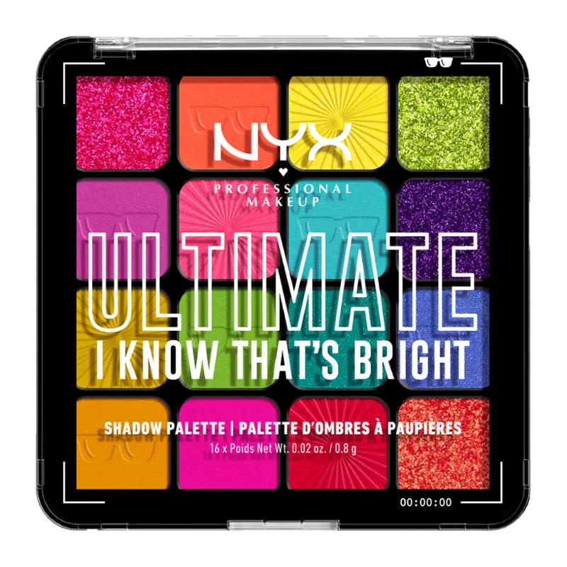 NYX Professional Makeup Paletka očních stínů Ultimate I Know That's Bright, 1 ks