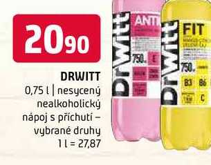 DRWITT 0,75l nesycený nealkoholický nápoj s příchutí vybrané druhy 