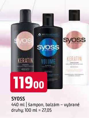 Syoss šampon, balzám vybrané druhy 440ml