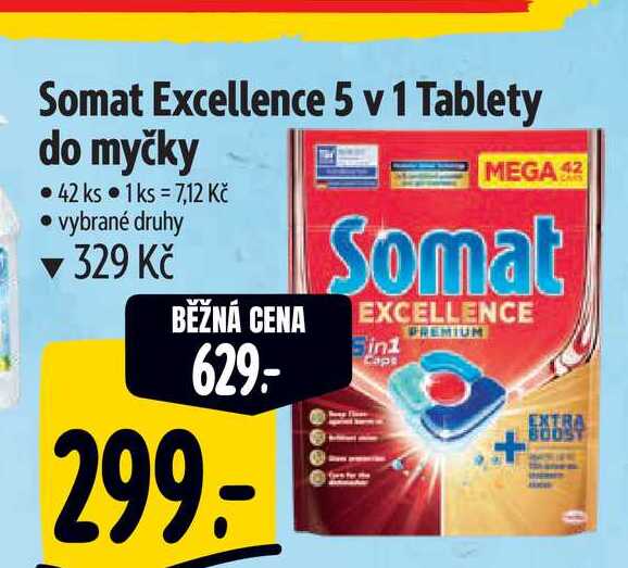 Somat Excellence 5 v 1 Tablety do myčky 42 ks  