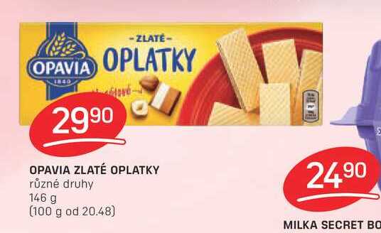 OPAVIA ZLATÉ OPLATKY různé druhy 146 g