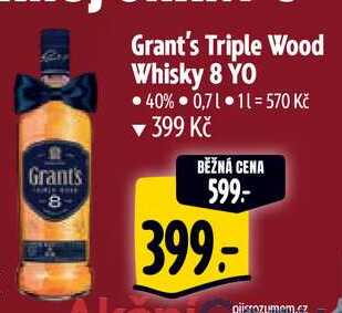 Grant's Triple Wood Whisky 8 YO, 0,7 l