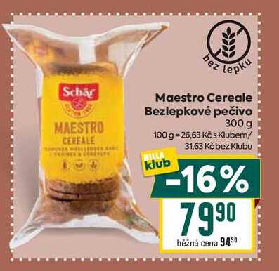 Maestro Cereale Bezlepkové pečivo 300 g 
