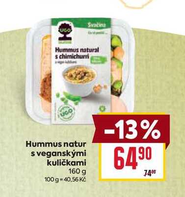 Hummus natur s veganskými kuličkami 160 g