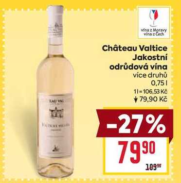 Château Valtice Jakostní odrůdová vína více druhů 0,75l