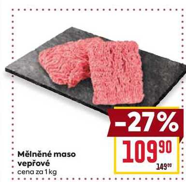 Mělněné maso vepřové cena za 1 kg 