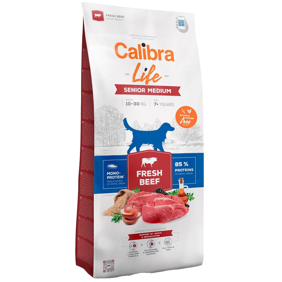 Calibra Dog Life granule pro starší psy středních plemen s hovězím