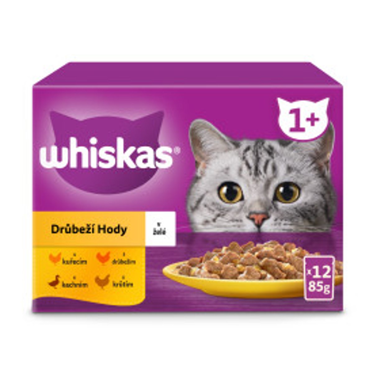 Whiskas Kapsičky drůbeží výběr v želé pro kočky 12×85 g