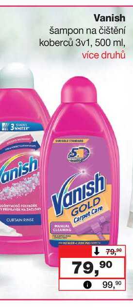 Vanish šampon na čištění koberců 3v1, 500 ml
