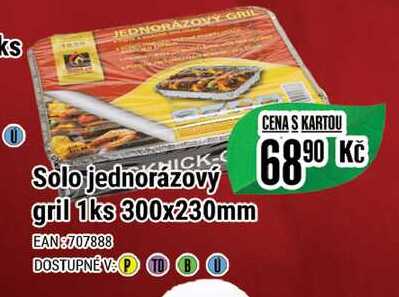 Solo jednorázový gril 1ks 300x230mm