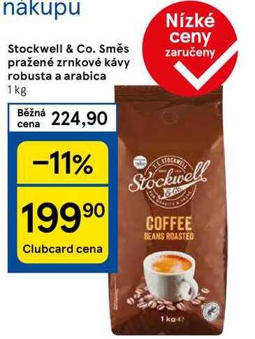 Stockwell & Co. Směs pražené zrnkové kávy robusta a arabica, 1kg