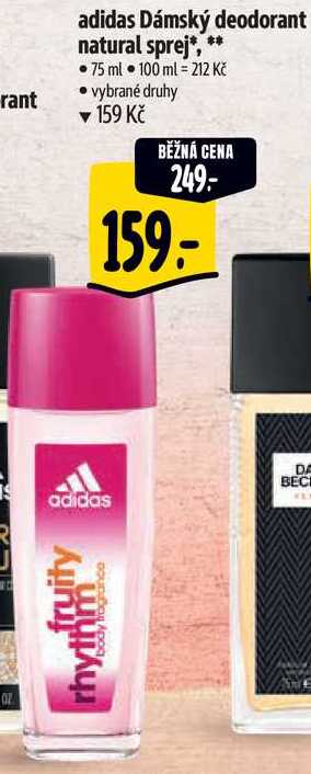 adidas Dámský deodorant natural sprej, 75 ml