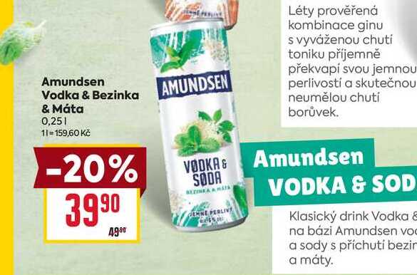 Amundsen Vodka & Bezinka & Máta 0,25l v akci