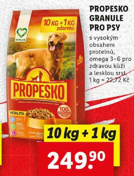 PROPESKO GRANULE PRO PSY, 10 kg + 1 kg
