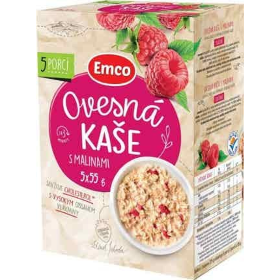 Emco Ovesná kaše s malinami 5x55g