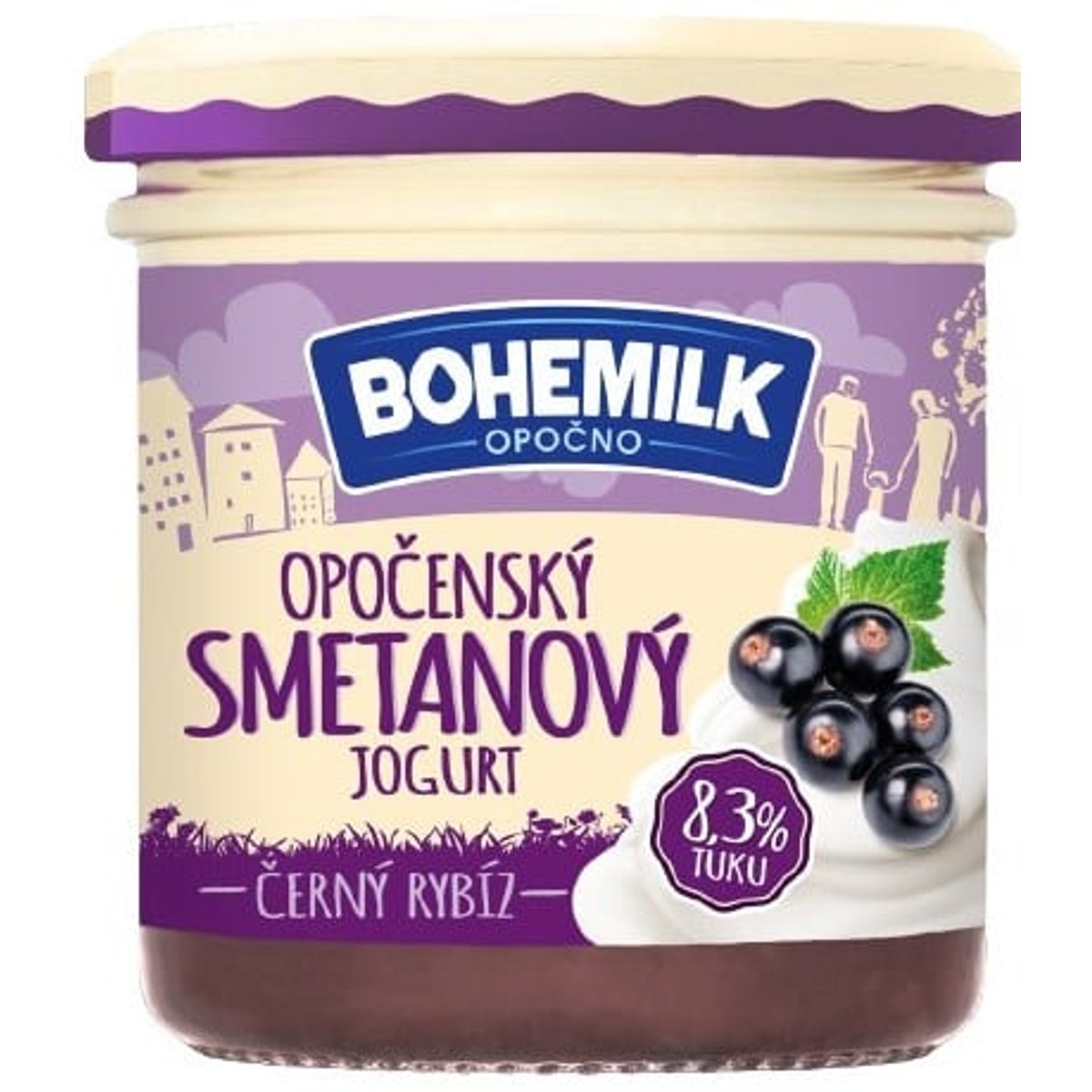 Bohemilk Opočenský smetanový jogurt černý rybíz