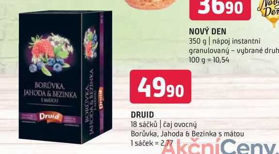 Nový den čaj ovocný Borůvka, Jahoda & Bezinka s mátou