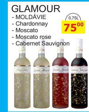 GLAMOUR MOLDÁVIE - Chardonnay - Moscato - Moscato rose 0,75L
